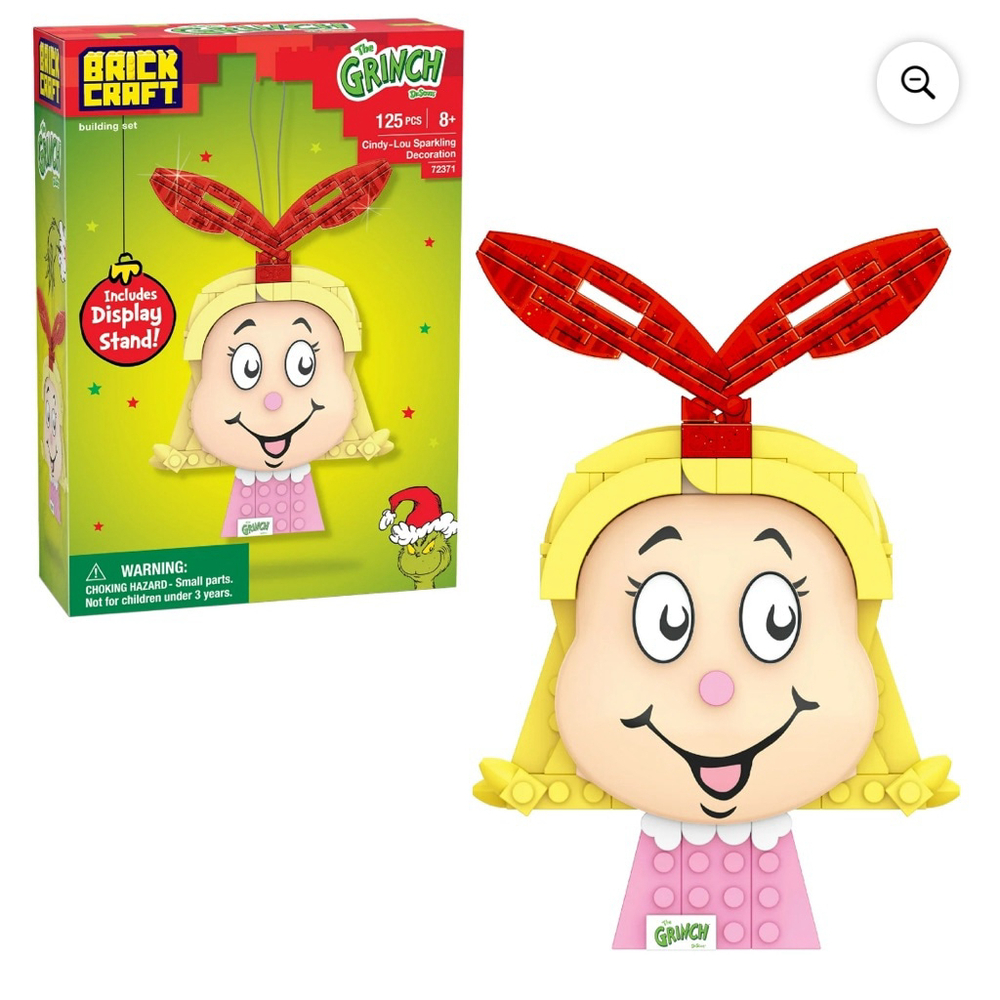 NEW Brick Craft Cindy-Lou Who Grinch Ornament One Size Yellow Red